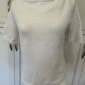 Talbots Cream, cotton Sweater - Hepburn style.